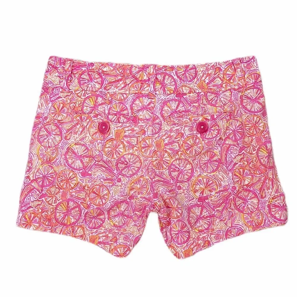 Lilly Pulitzer Callahan Shorts Ten Speed Bicycle Pink Orange‎ Slice Print Size 0